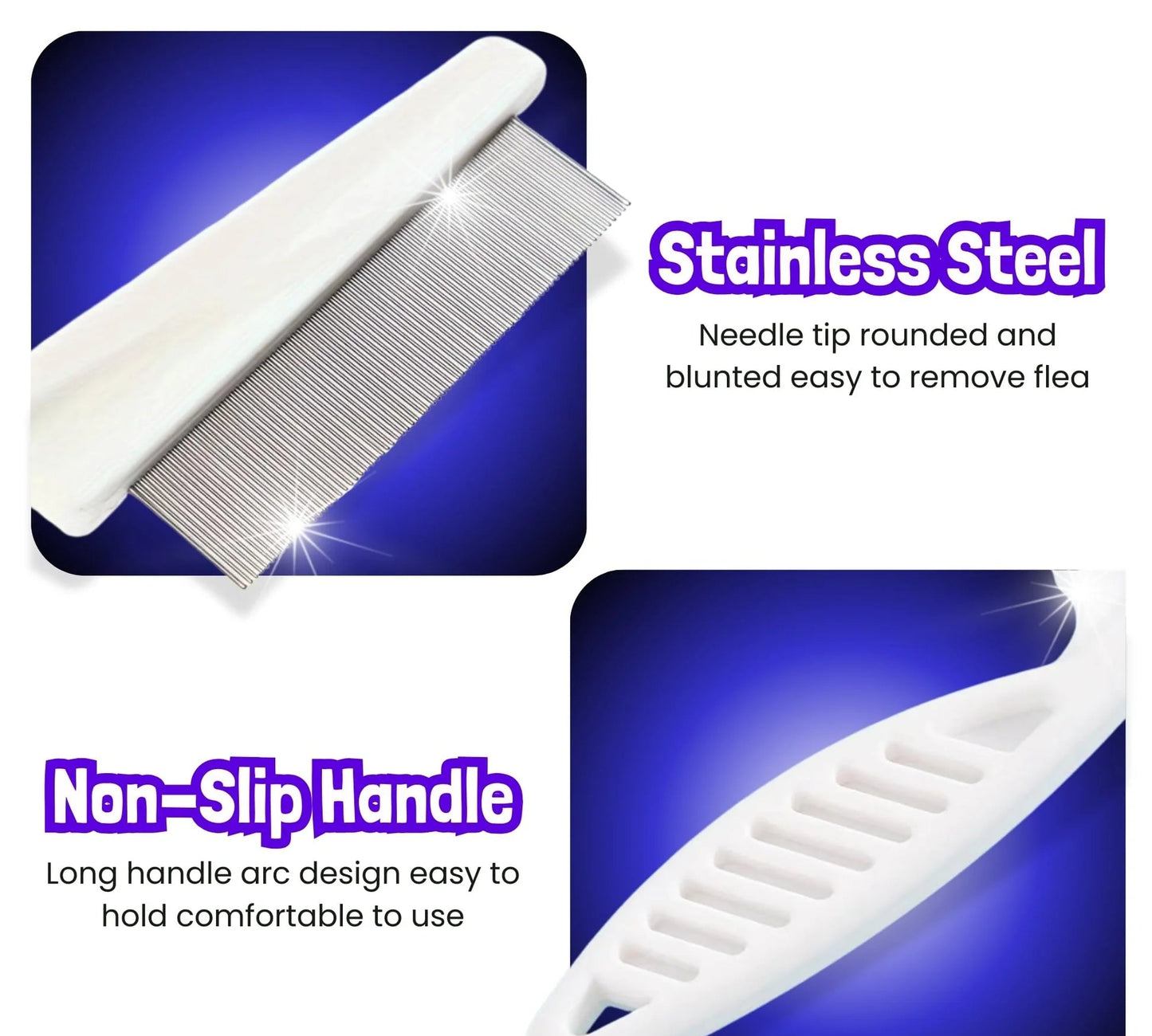 Flea Comb for Cats & Dogs – Stainless Steel Grooming Tool