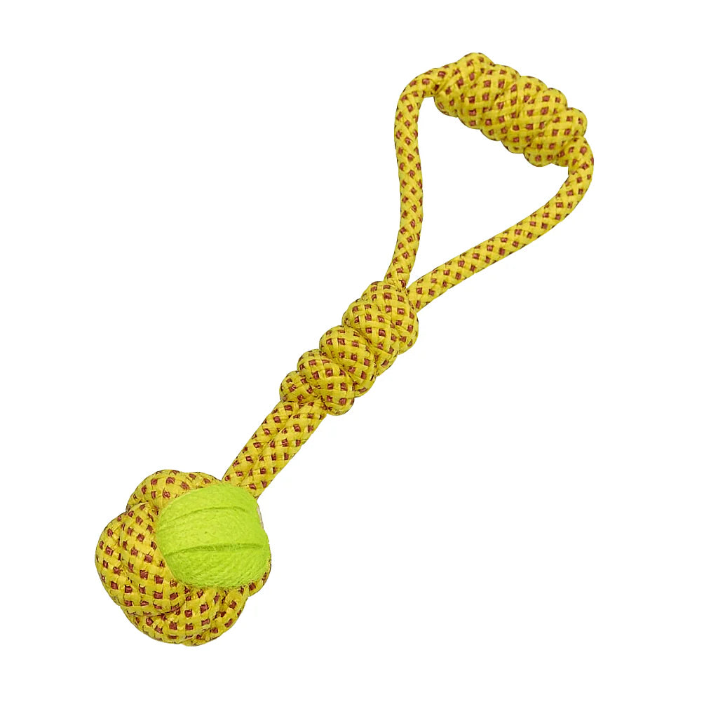 Durable Rope Tug Toy with Tennis Ball for Large Dogs