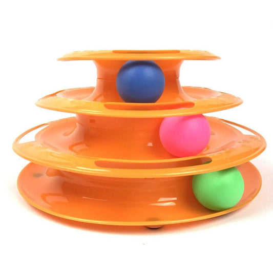 3-Level Cat Tower Ball Toy