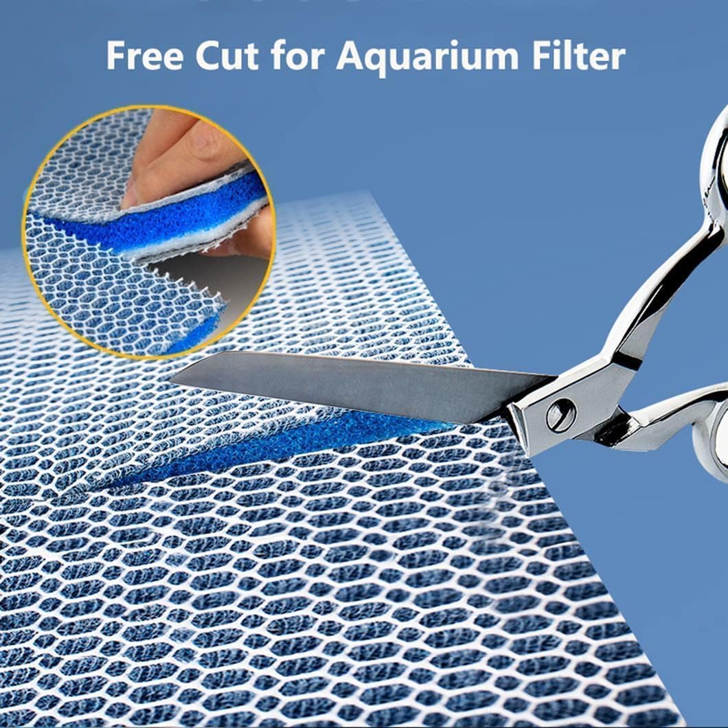 Premium Reusable Top 8D Filter Pad (50 * 11cm) Washable & Long-Lasting for Overhead Aquarium Filters & Crystal Clear Water