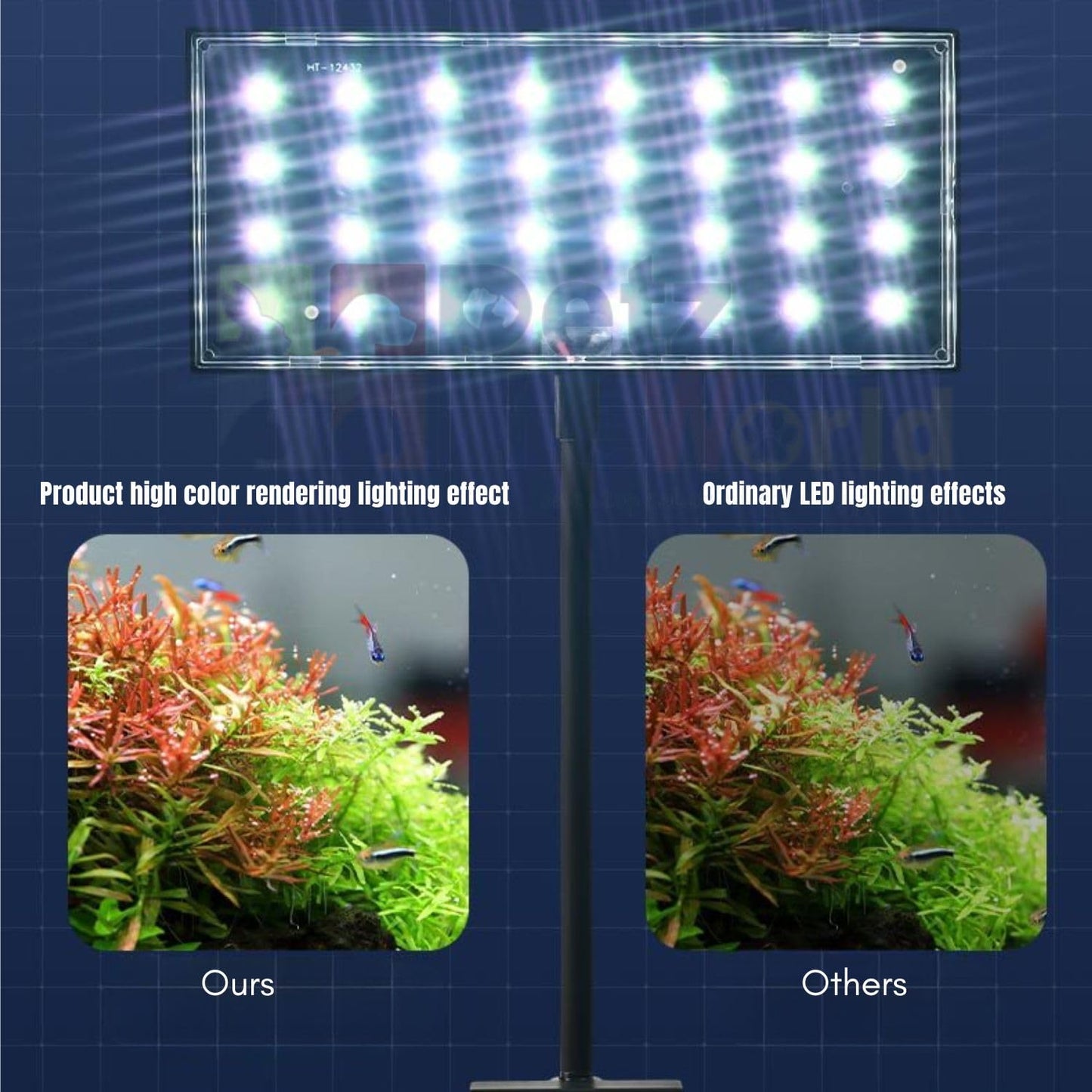 Neo Helios Flat Nano S3 Pro (13W) Full Spectrum Vivid Solar Color 10000K|High Brightness Clip On Back Planted Aquarium Fish Tank Light, led