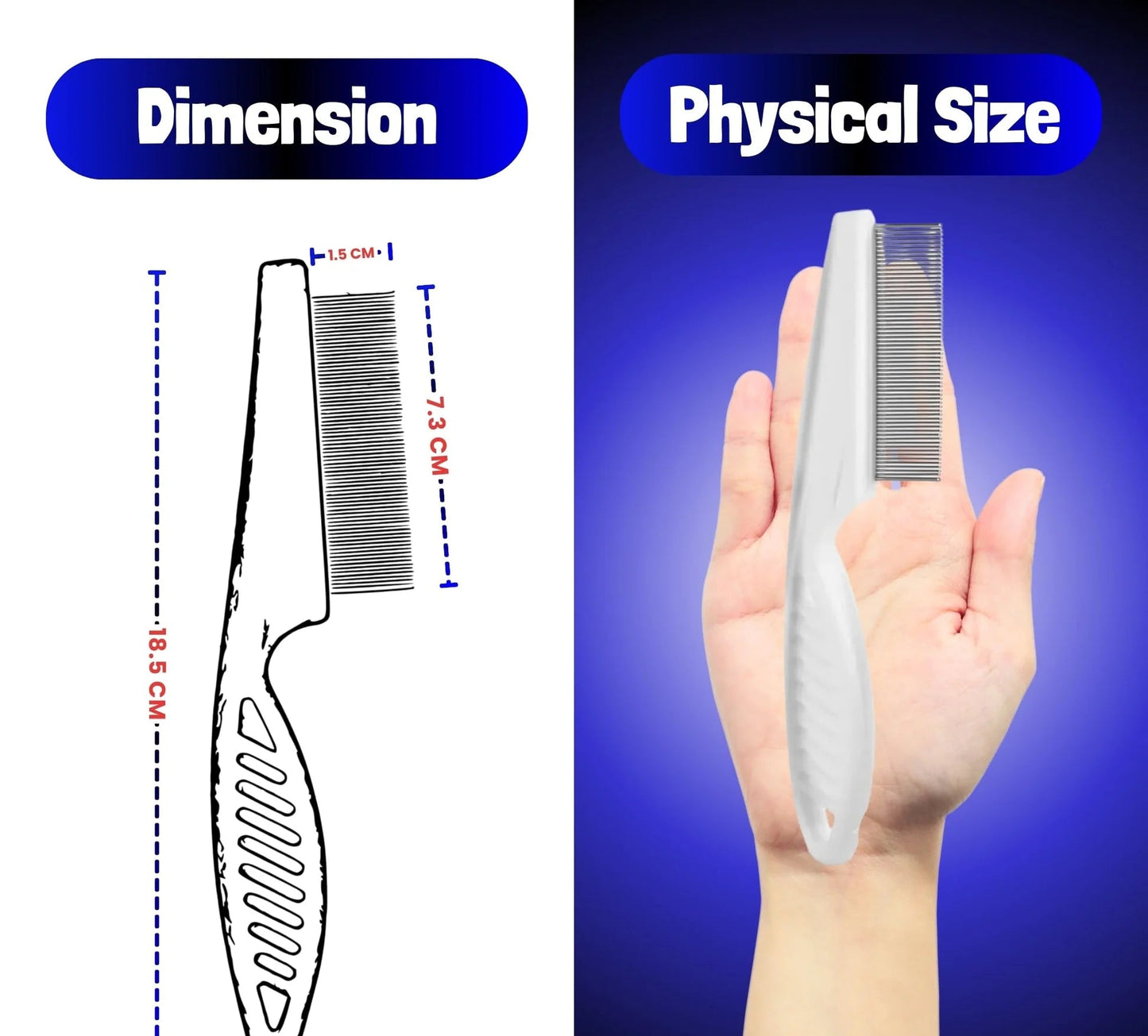 Flea Comb for Cats & Dogs – Stainless Steel Grooming Tool