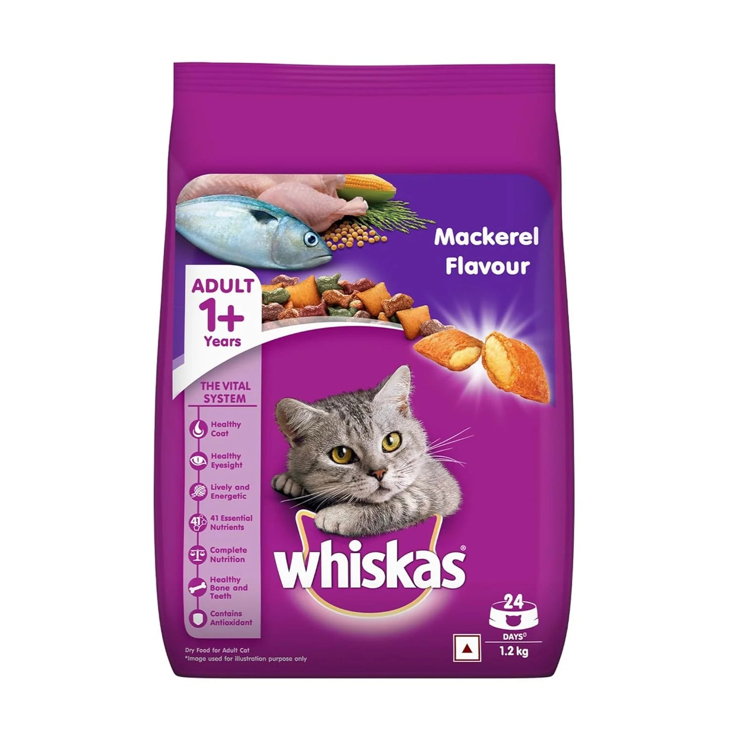 Whiskas Mackerel Adult Dry Cat Food 1.2 Kg